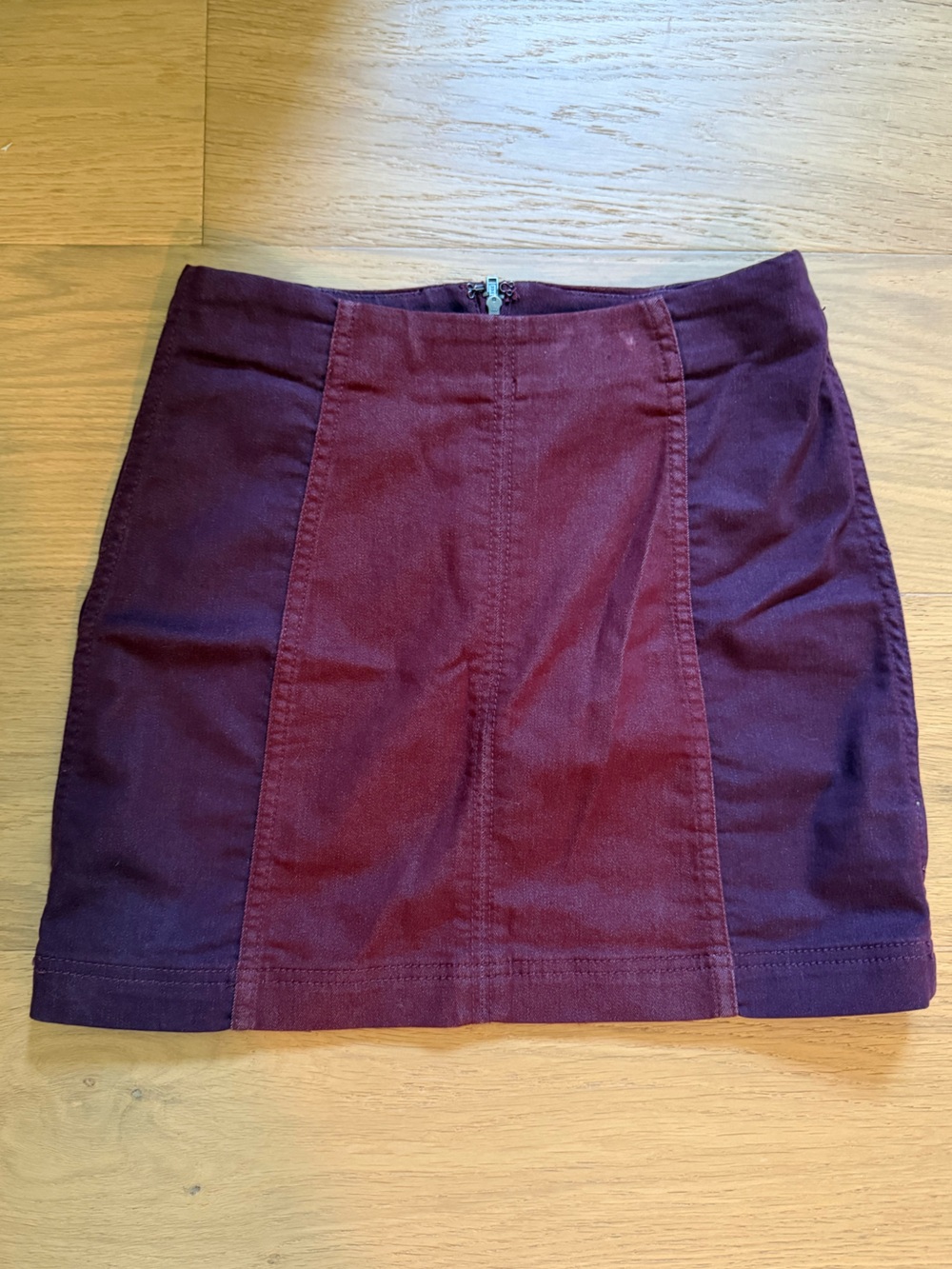 Free People Maroon Fitted Mini Skirt